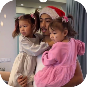 father with two daughters